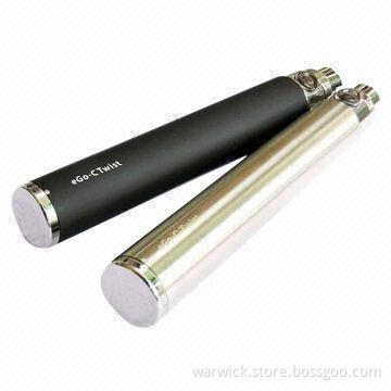 Variable Voltage eGo-Twist battery, 650mAh/900mAh/1100mAh/1300mAh Capacity, 3.2V to 4.8V